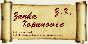 Žanka Kopunović vizit kartica